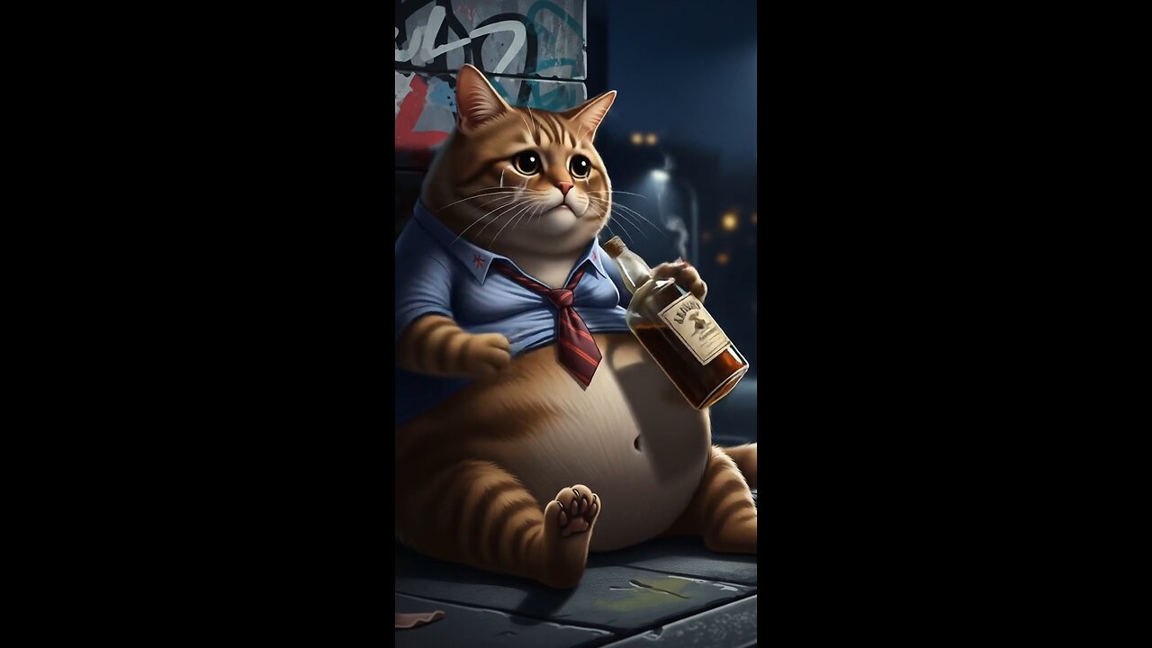 Heartbroken Fat Cat #shorts #orangecat #aicat #rumbleshorts