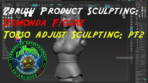 Zbrush Product Sculpting: Demonda Figure Torso Sculpting adjustments :pt 02!