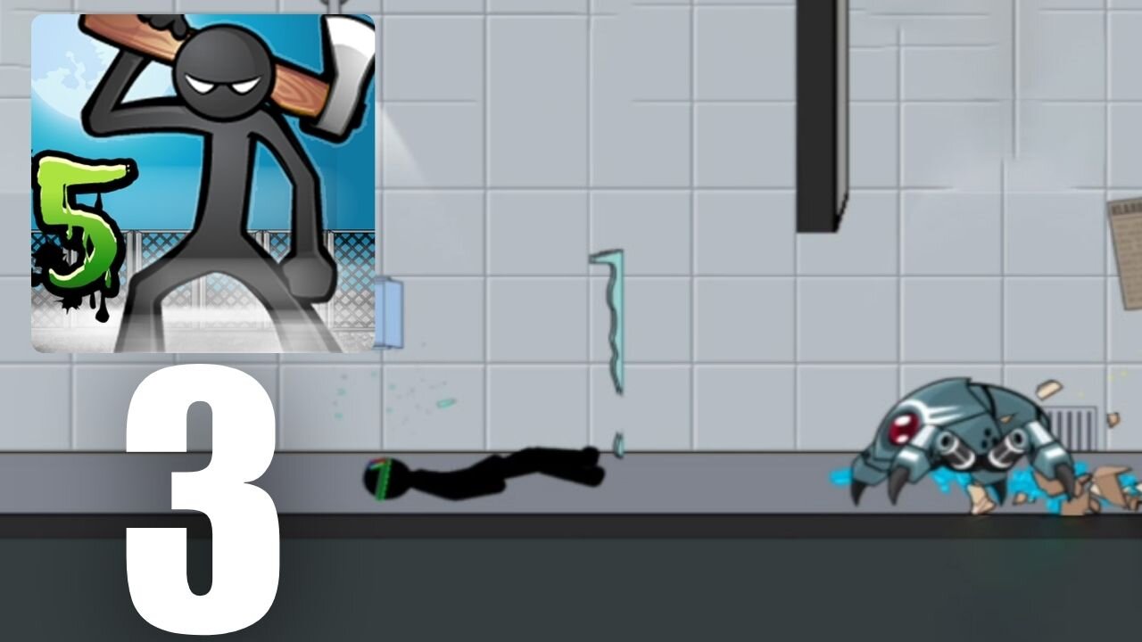 Anger of stick 5 : zombie Part 3 : Level 6 + Robots Fights Back (Android/iOS Gameplay Walkthrough)