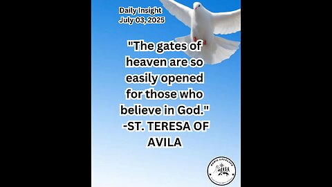 Daily Insight July 03, 2025 #faith #Saints #Insight