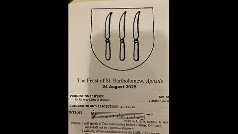 Feast of St Bartholomew 8/24/2025