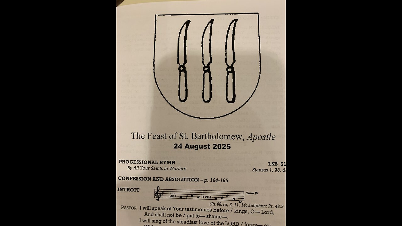 Feast of St Bartholomew 8/24/2025