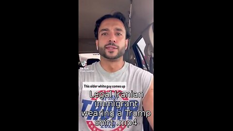 Legal Iranian immigrant wearing a Trump shirt