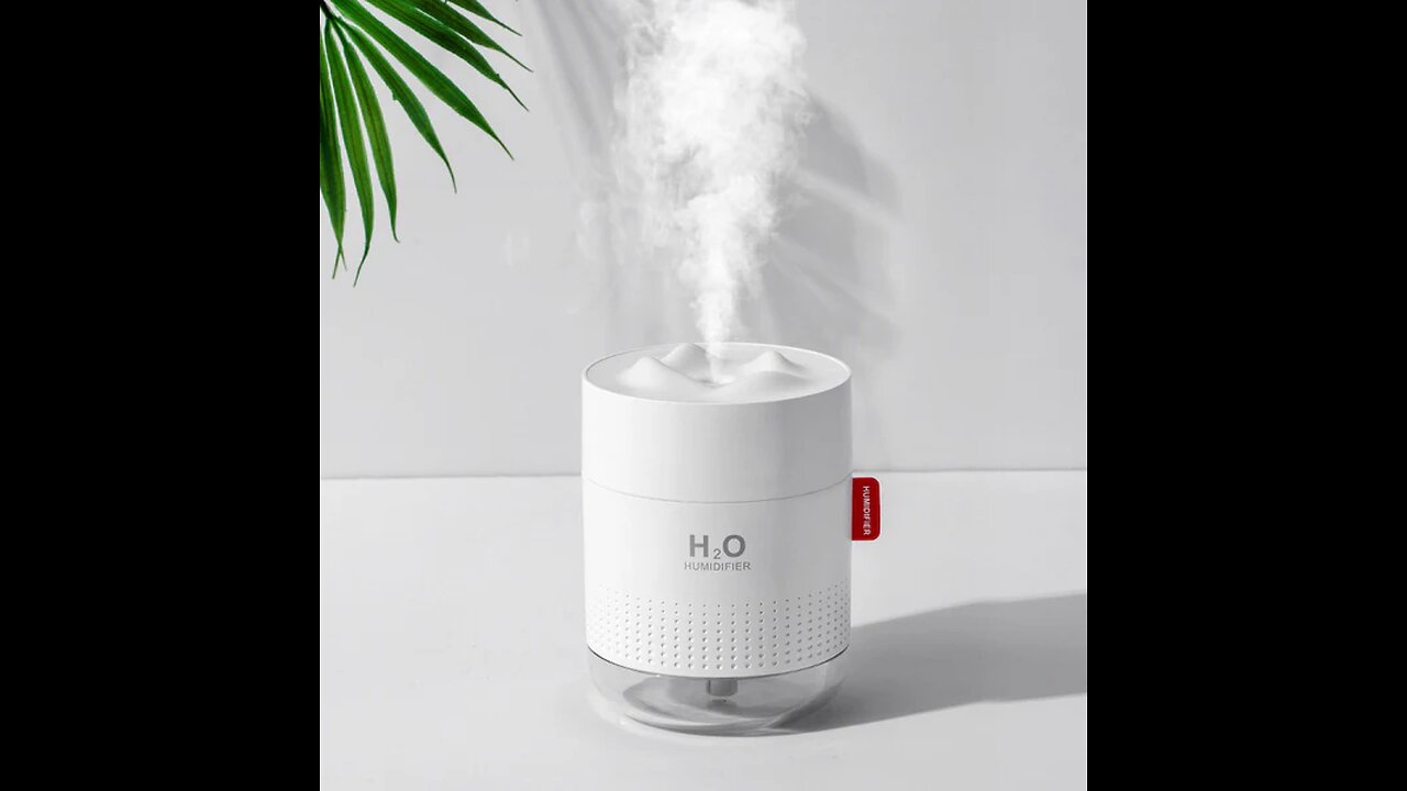 USB Large-Capacity Silent Humidifier, with Delicate Spray, Two Light Modes and Anti Dry Burning