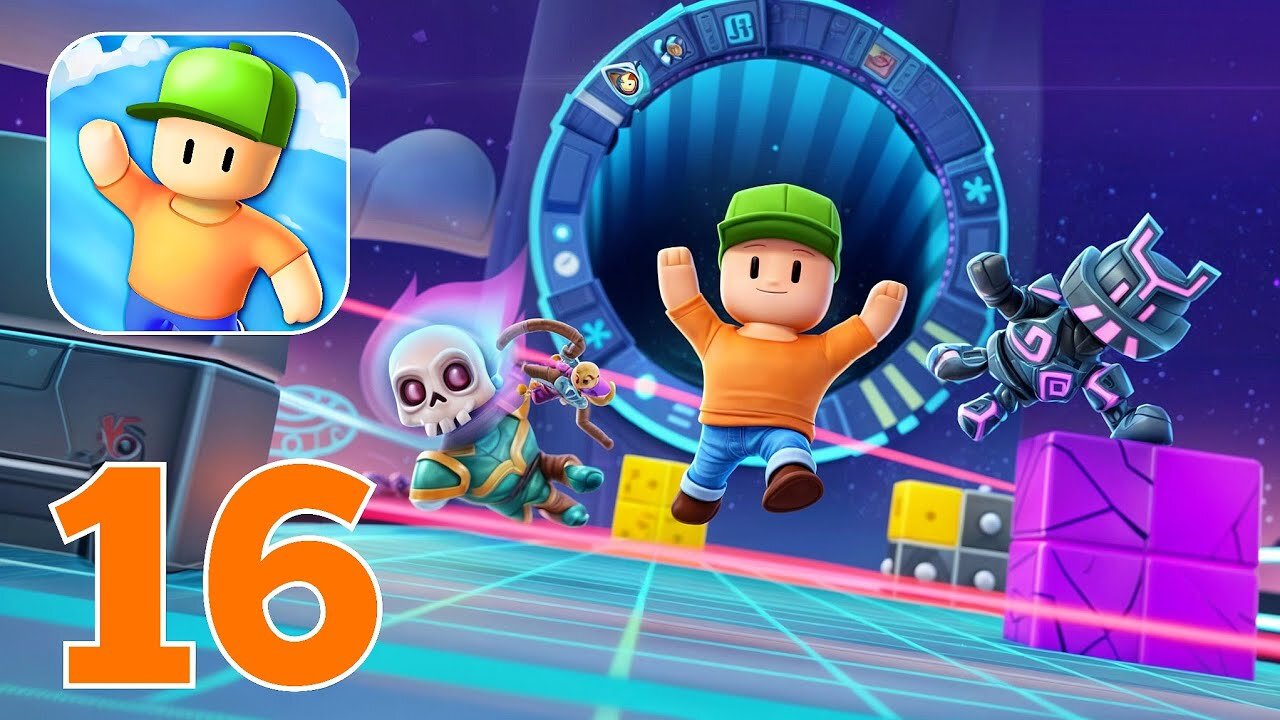 Stumble Guys - Gameplay Walkthrough Part 16 - Team Block Dash (Android, iOS)