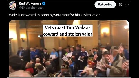Tim Walz drowned by booes from vets for his stolen valor