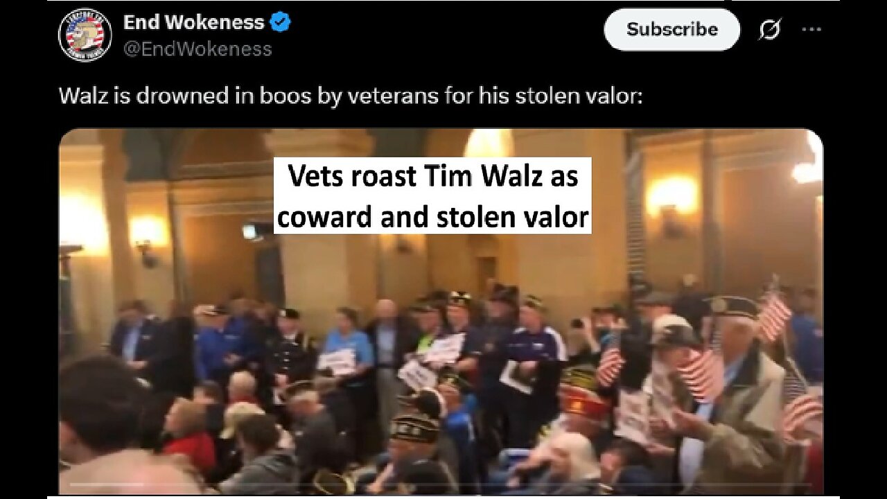 Tim Walz drowned by booes from vets for his stolen valor