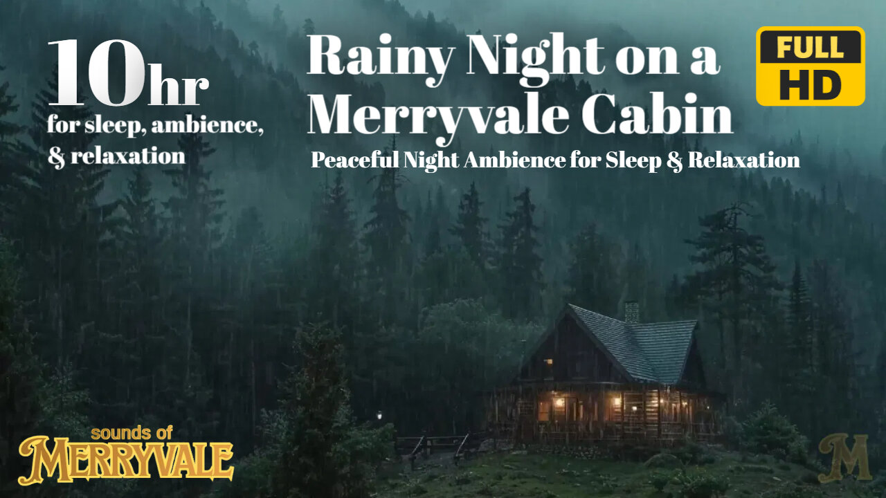 10 Hours of Rain on a Merryvale Cabin for Sleep, Ambiance, and Relaxation | Sounds of Merryvale