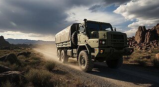 ETK Military Truck Driving on The Road