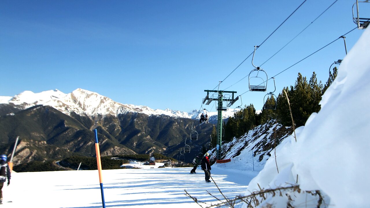 People skiing on the mountain