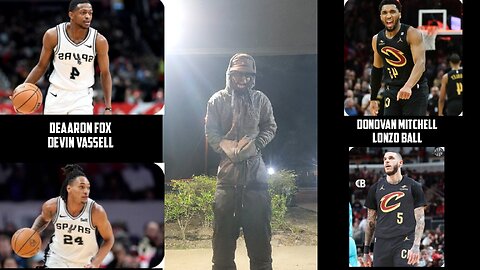 SPURS VS CAVALIERS DEAARON FOX VS DONOVAN MITCHELL SHOWDOWN LONZO BALL VANSELL LITTY BASKETBALL💪🏾🔵