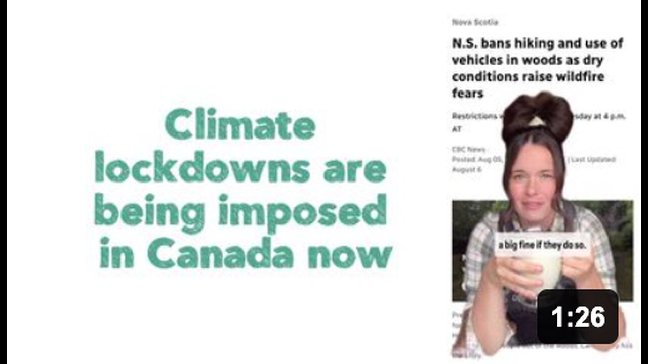 Climate lockdowns are being imposed in Canada now. 🙄
