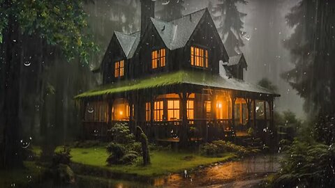 HEAVY RAIN at NIGHT on Roof to Sleep Deep and Sleep Fast ⚡ ASMR, Reduce Stress with Rain Sounds