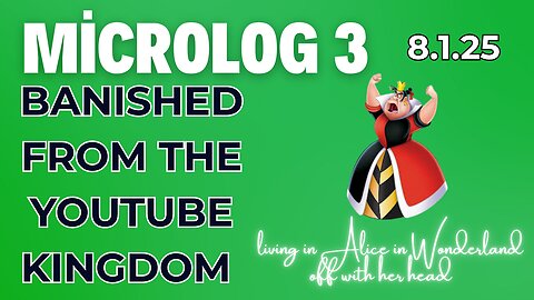 MicroLog 3 | 8.1.25 | Banished From the Youtube Kingdom | muzzeled with no re-entry allowed