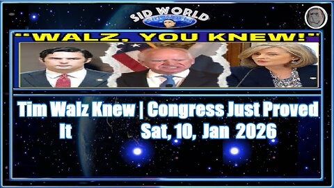 Tim Walz Knew -Congress Just Proved It