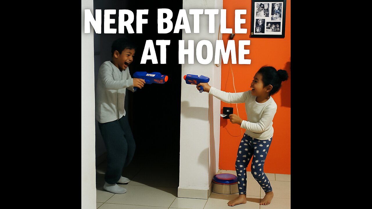 "Sibling Showdown! Nerf Battle at Home 🔫😂"