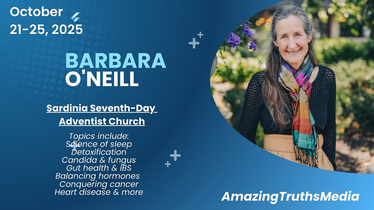 Barbara O'Neill is speaking at the Sardinia Seventh-Day Adventist Church October 21-25!