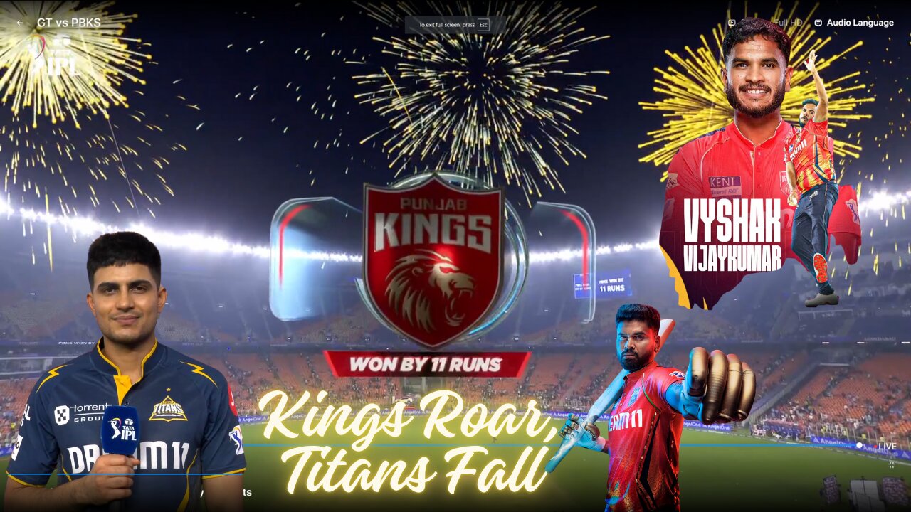Titans Ka Sapna Toota, Punjab Ne 11 Run Se Loota!