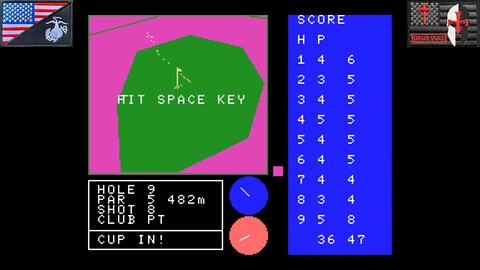 The Ending Sequence: "3-Dゴルフシミュレーション {#1A}" [Normal Mode] (MSX1) [JP Version]