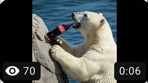 Polar bear Drinking coca cola in real life