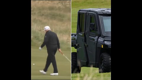 ‘Golf Force One’: Armored Golf Cart Shadows Trump on the Course