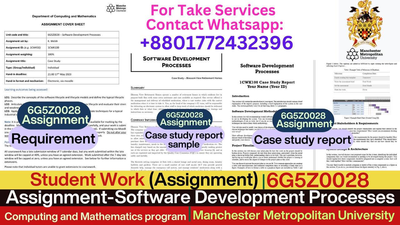 Client Work (Assignment) | 6G5Z0028 Software Dev Report | Manchester Metropolitan University (MMU)