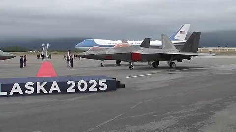 Air Force One is officially wheels down at Joint Base Elmendorf in Anchorage, Alaska