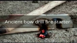 PRIMITIVE SURVIVAL, Ancient Primitive Bow Drill Fire with Stone Tools