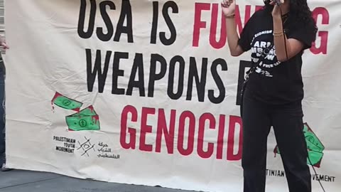 "ALL EYES ON GAZA" in New York City.