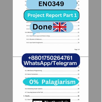 Student Work (Report) | EN0349 Project Part 1 - KNX Communication Start | Northumbria University