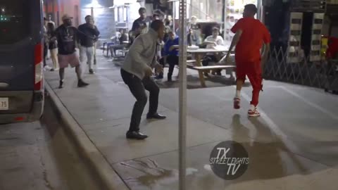 Crazy Brawl Breaks Out in the Middle of the Road | Downtown Austin | Feb 7, 2025