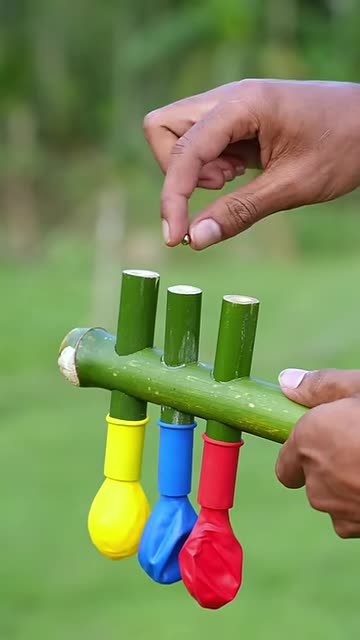 DIY Bamboo Creations with three Clour Balloone _Bamboo _Bambooart