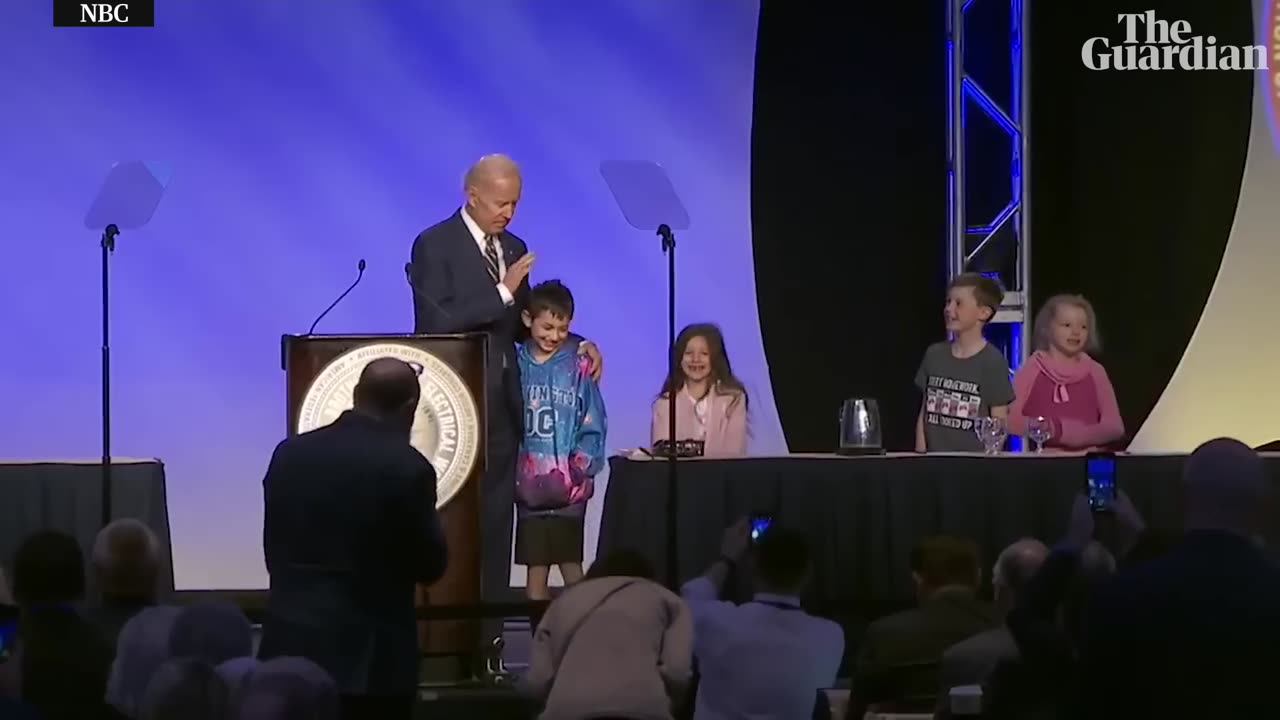 Joe Biden jokes about having child's permission to touch him