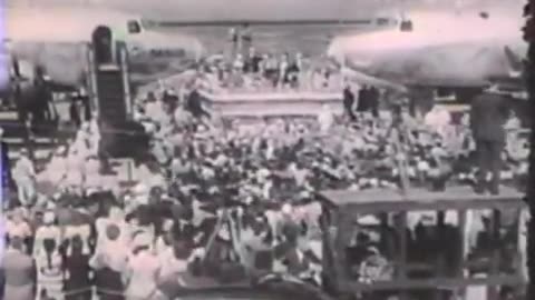 Harry S. Truman - Bess Truman Christens an Ambulance Plane