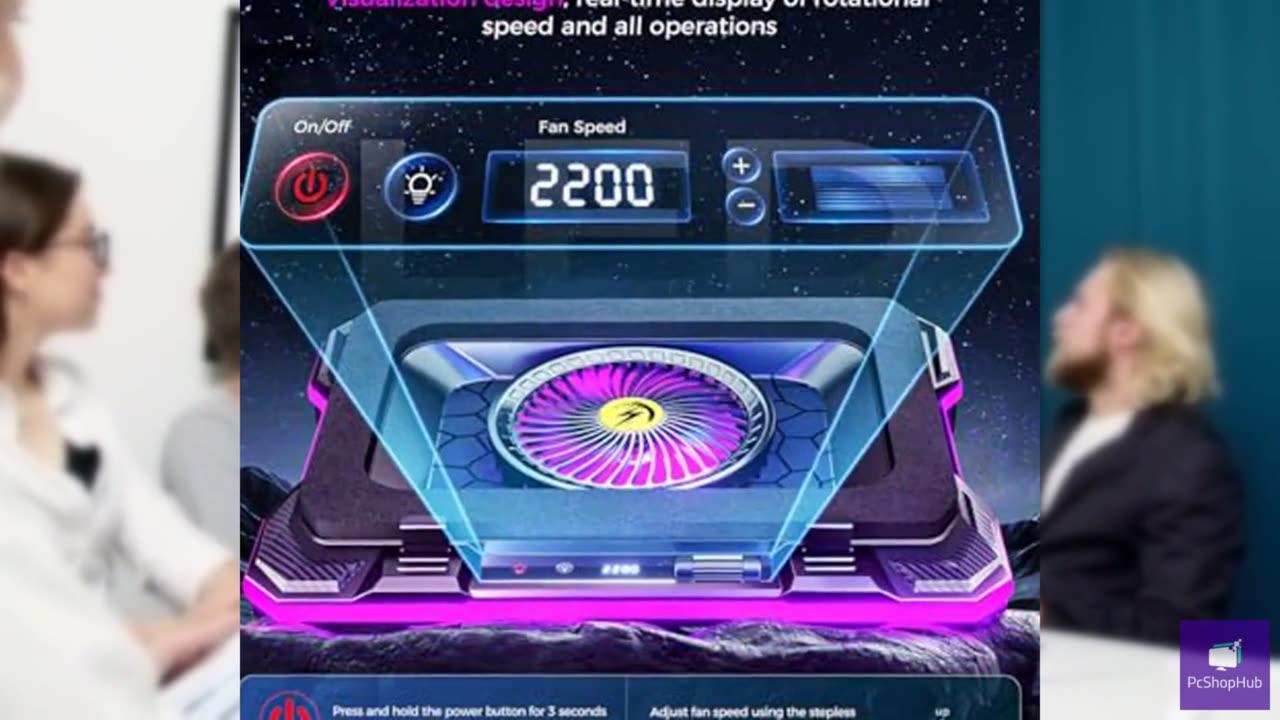 ChillCore RGB Gaming Laptop Cooling Pad with 5.5" Turbo Fan, Rapid Cooling for 1