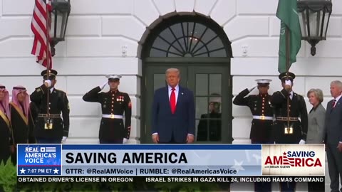 CROWN PRINCE ARRIVES TO F-35 SALUTE AT TRUMP WHITE HOUSE