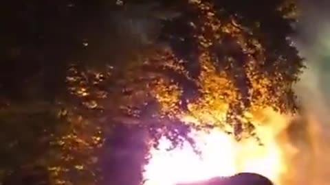 Citywest Gardai car is now on fire.