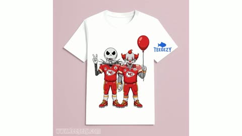 Halloween Kansas City Chiefs Jack Skellington And Pennywise Unisex Shirt