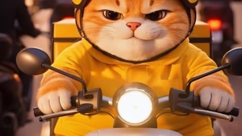 🐾 The Delivery Cat – A Tiny Hero on Big City Roads 🚲