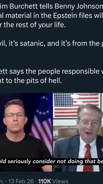 Tim B tells Benny J real material in the Epstein files will haunt you for the rest of your life