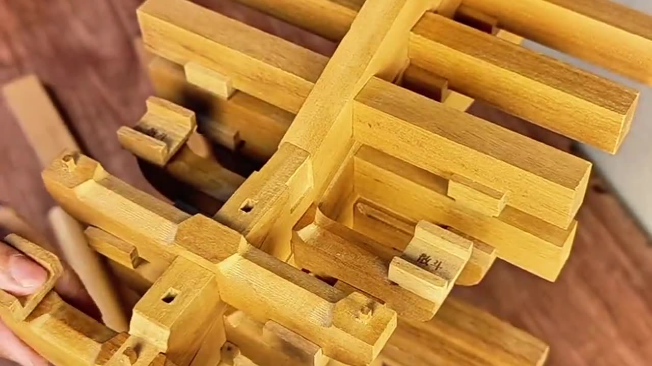 An ancient building from the Song Dynasty in China, a purely handmade wooden structure.