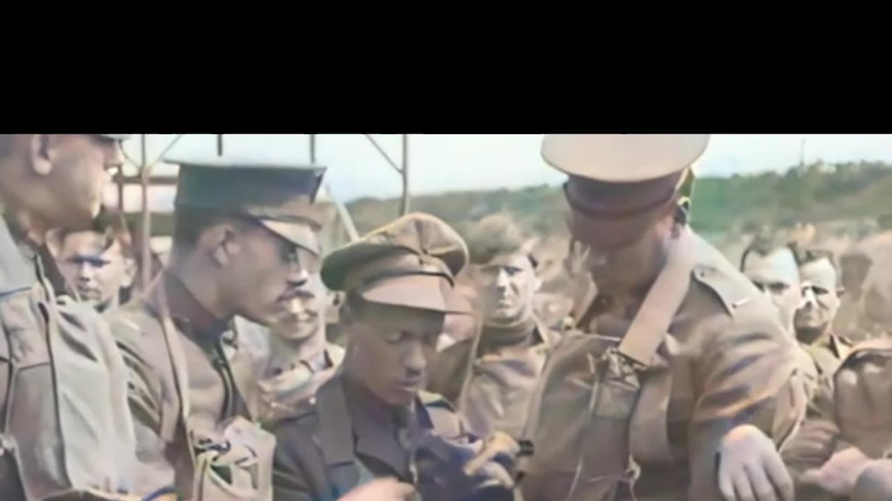Gas Mask Drill Camp Upton Officers in Focus #ColourisedHistory