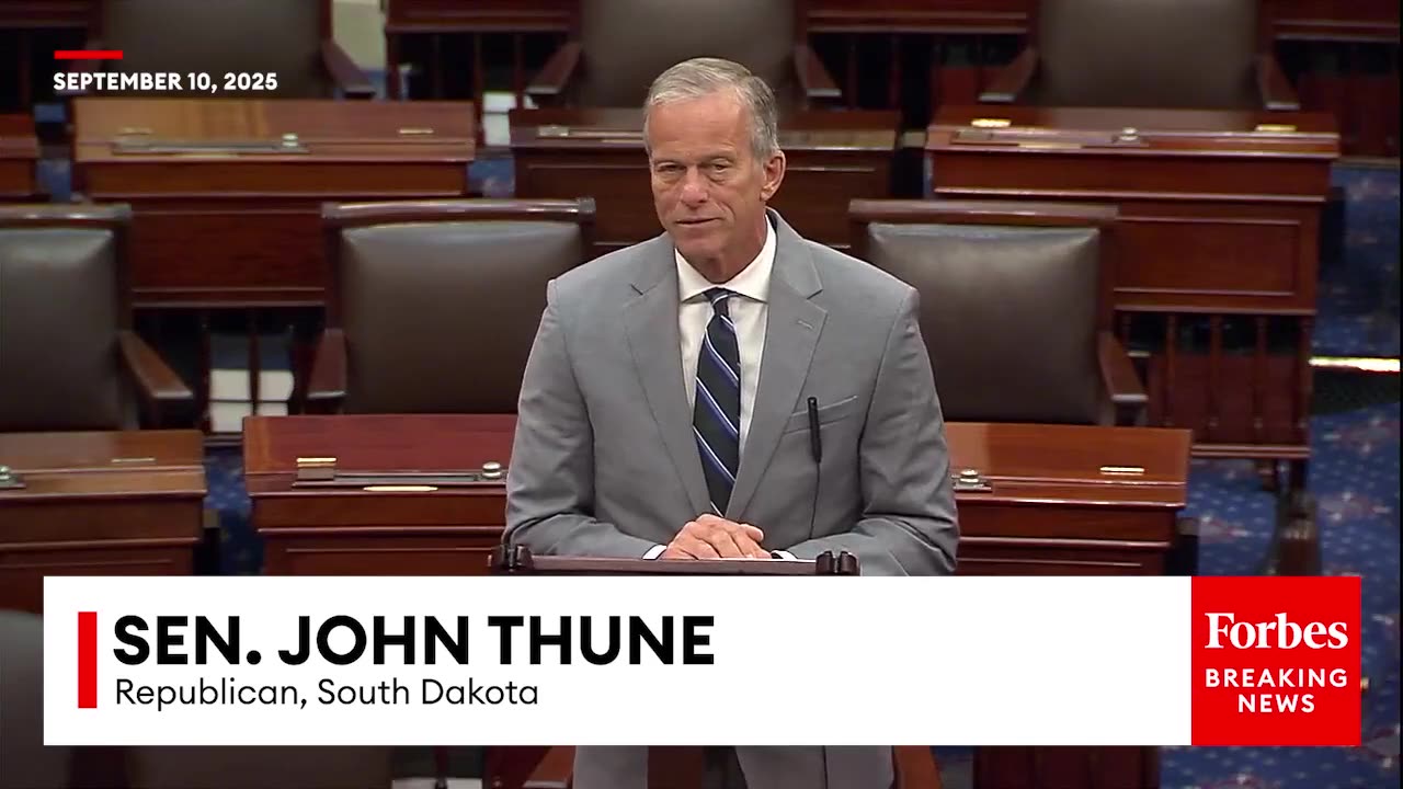 BREAKING: John Thune Condemns Killing Of Charlie Kirk At University Event In Utah