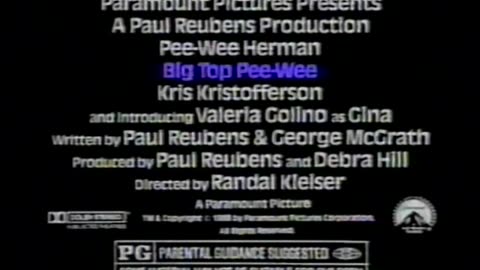 "Big Top Pee-Wee" Movie Trailer TV Commercial from 1988 w/Pee-Wee Herman aka Paul Reubens