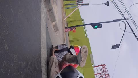 Motorcyclist Takes Gravel Turn Too Fast