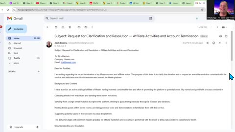Subject: Request for Clarification and Resolution — Affiliate Activities and Account Termination