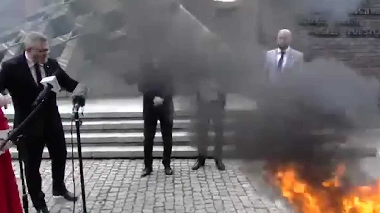 Polish presidential candidate sets fire to EU flag after European Parliament strips him of immunity