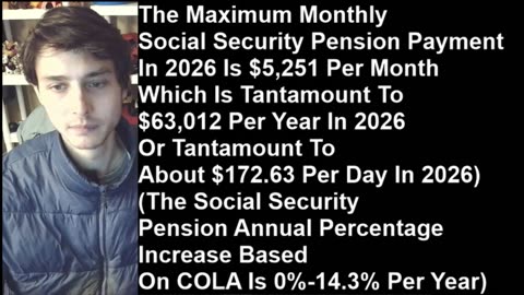 Monthly Social Security Pension Payment In 2026 Is $5,251 Per Month Or About $172.63 Per Day In 2026