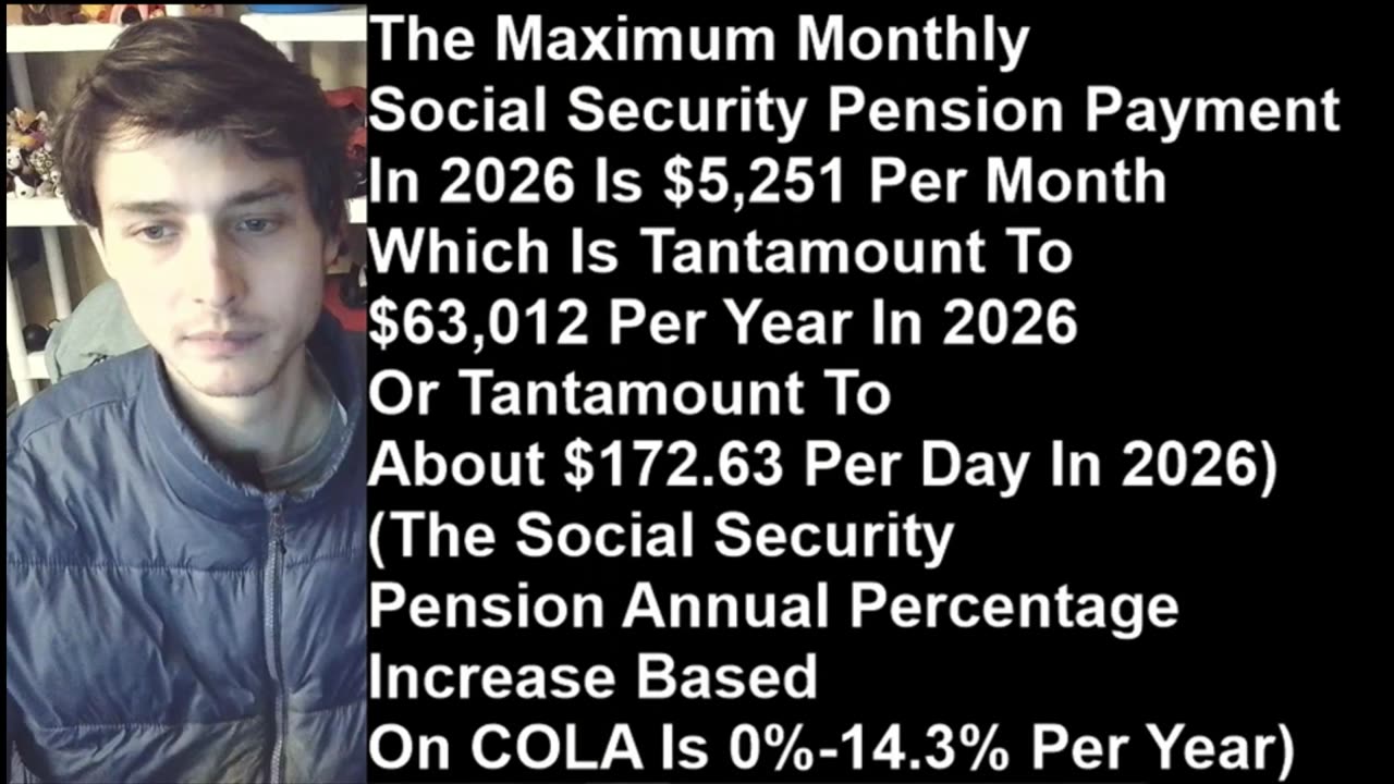 Monthly Social Security Pension Payment In 2026 Is $5,251 Per Month Or About $172.63 Per Day In 2026