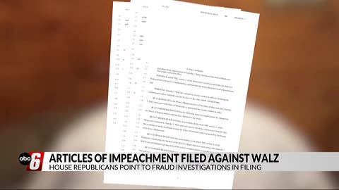 Articles of impeachment filed against Gov Tim Walz.